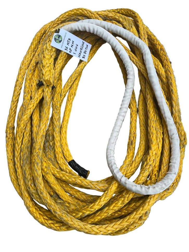 Hawk-Line Touw UHMWPE 36 Mtr 28 mm 69 Ton 1 Oog mooring l..., Sports nautiques & Bateaux, Navigation professionnelle, Envoi