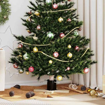 vidaXL Kerstboomstandaard Zwart 50 x 50 x 16 cm Massief, Diversen, Verzenden, Nieuw
