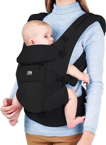 Deryan Ergonomische Draagzak - Luxe Buikdrager 4-in-1 Zwart, Verzenden