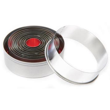 Stekerdoos set rond glad staal | 11 stuks | 2,3 tot 9(Ø)cm, Verzenden