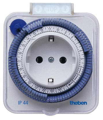 Theben Timer 26 IP44 Analoge Socket Tijdschakelaar - 0260855, Doe-het-zelf en Bouw, Verzenden, Nieuw