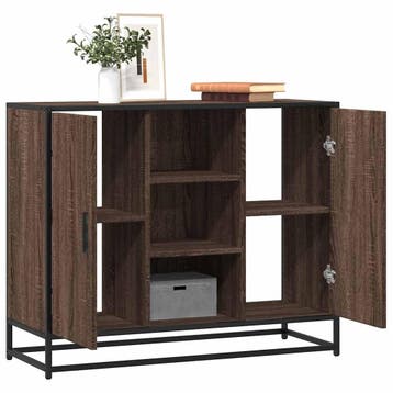 vidaXL Dressoir 92x35x76 cm bewerkt hout bruin eikenkleurig, Huis en Inrichting, Kasten | Dressoirs, Verzenden, Nieuw