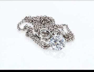 Zonder minimumprijs - Ketting met hanger - 14 karaat Witgoud