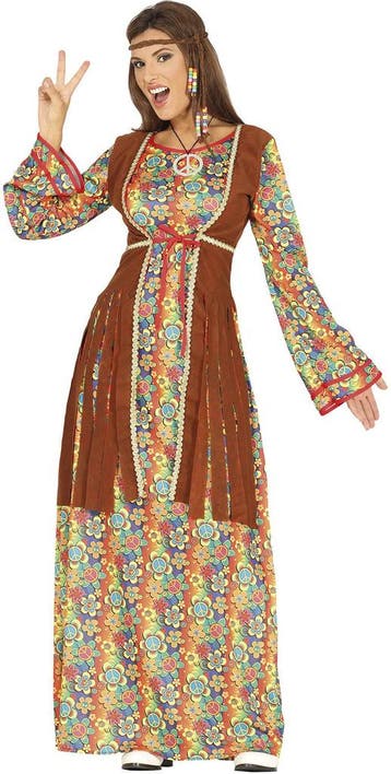 Hippie 60S Kostuum Dames Bloemen, Verzenden, Nieuw