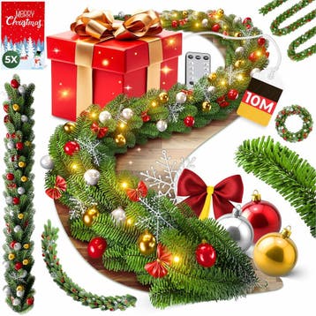 Guirlande met verlichting - Kerstslinger - Kerstversiering -, Huis en Inrichting, Verzenden, Nieuw