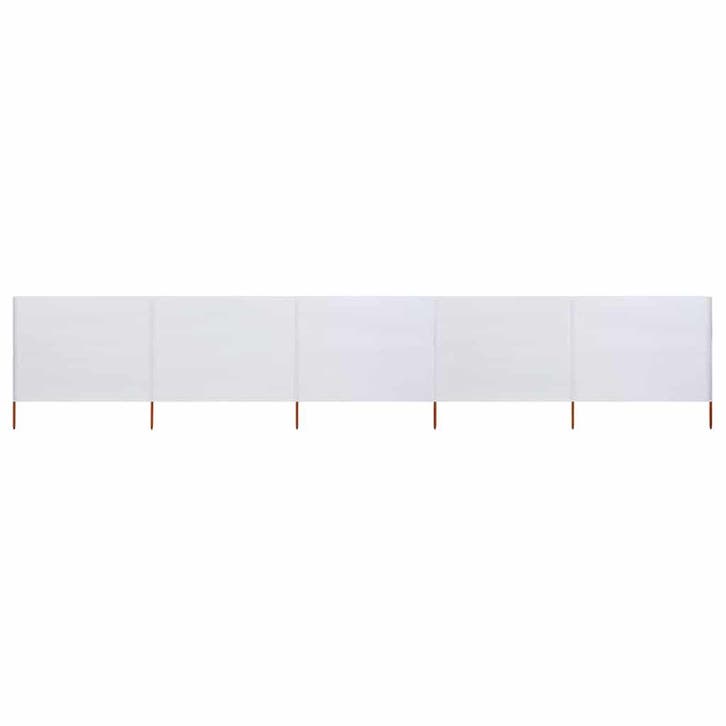 vidaXL Windscherm 5-panelen 600x80 cm stof zandwit, Jardin & Terrasse, Parasols, Envoi