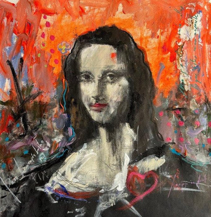 GREG (1970, Spain) - Mona Lisa Pop Art - XL - Enmarcada, Antiquités & Art, Art | Objets design