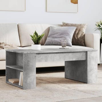 vidaXL Salontafel 102x55x42 cm bewerkt hout betongrijs, Verzenden, Nieuw