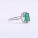 Zonder minimumprijs - Ring Platina - 1.56ct. tw. Smaragd -, Nieuw