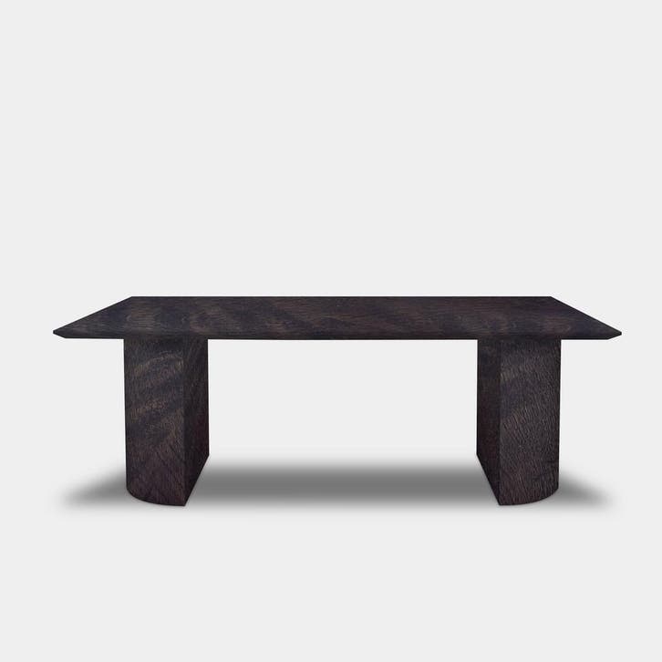 Tafel Rechthoekig Eikenhout  Half Rond  220x100, Huis en Inrichting, Tafels | Eettafels
