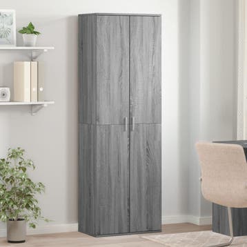 vidaXL Hoge kast 60x35x180 cm bewerkt hout grijs sonoma, Verzenden, Nieuw
