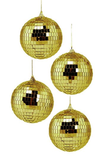4x Discobal Goud Ø 10 cm Klein Gouden Discobol Spiegelbol Gl, Ophalen of Verzenden