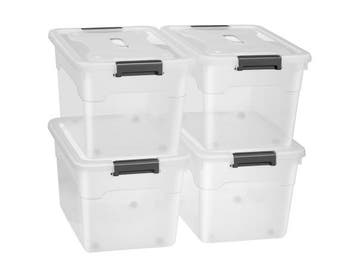 Veiling - Opbergdoos/ opslagbox 60 ltr - Kunststof - 4-delig, Nieuw