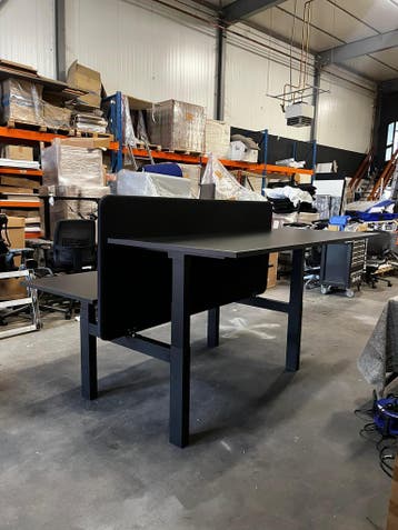 Refurbished Duo Zit Sta Bureau, Voorzien Van Nieuwe Bladen, Verzenden