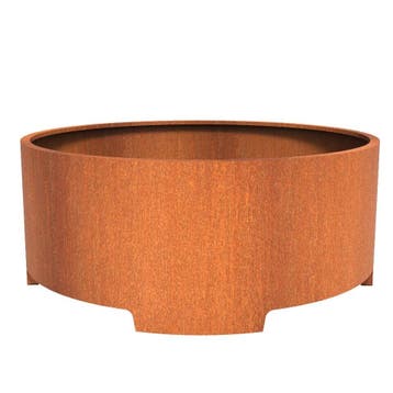 Cortenstaal plantenbak Ø200x80cm - Met poten, 100 cm of meer, Rond, Nieuw, Metaal