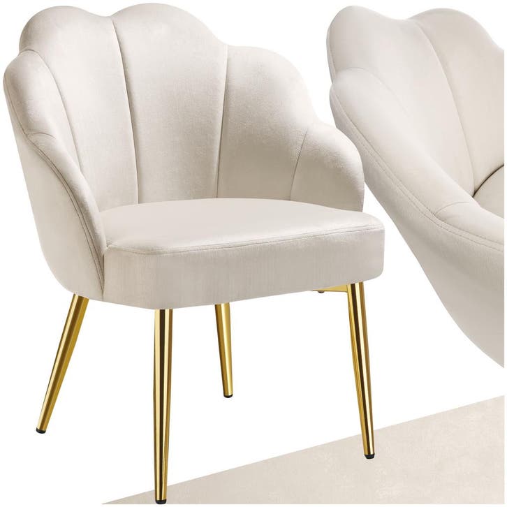 Cocktail stoel Hellen, gestoffeerd met fluwelen bekleding, Maison & Meubles, Chaises, Envoi