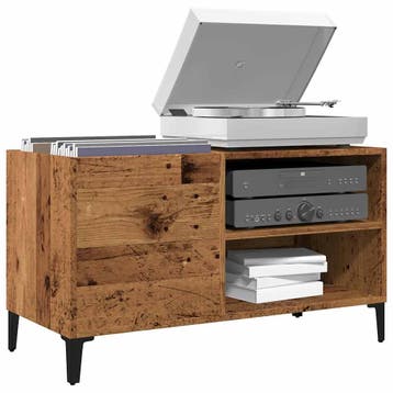 vidaXL Platenkast 84,5x38x48 cm bewerkt hout oud houtkleurig, Verzenden, Nieuw