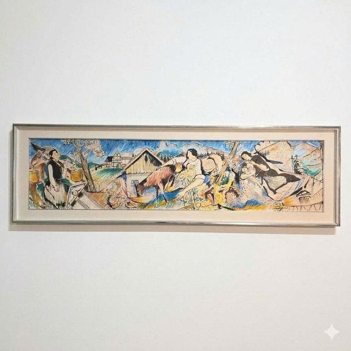 Umberto Del Negro (1940-2017) - Studio per lIstituto ADAC,, Antiquités & Art, Art | Peinture | Classique