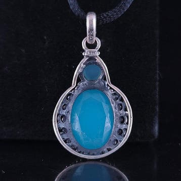 Chalcedoon - Zilver - Hanger - Oorbellen van sterlingzilver
