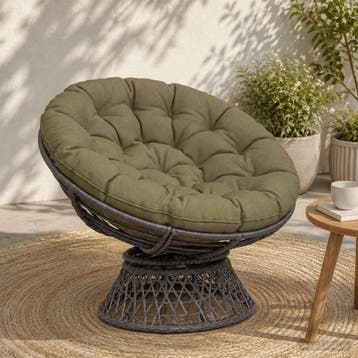 vidaXL Papasan Stoel Kussen VIANEN 100% Polyester Olijfgroen, Verzenden