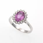 Bague - 18 carats Or blanc - 1.84ct. tw. Saphir - Diamant
