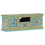 Massief Hout TV-kast Blauw Tweede Kansje OP = OP (tv meubel), Huis en Inrichting, Kasten |Televisiemeubels, 100 tot 150 cm, Verzenden