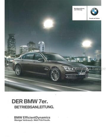 2013 BMW 7 SERIE INSTRUCTIEBOEKJE DUITS