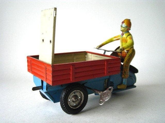 GOSO - Blikken bak motorfiets - Opwindbaar blikken speelgoed, Antiquités & Art, Antiquités | Jouets