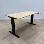 Ergoswiss slingerbureau, 160x80 cm. beuken - zwart, Huis en Inrichting, Gebruikt