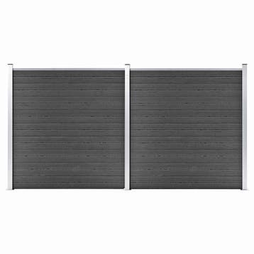 vidaXL Schuttingpanelenset 353x186 cm HKC zwart, Verzenden