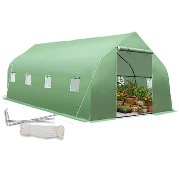 Foliekas in tentvorm met 8 ramen 600x300x205 - groen, Verzenden