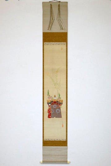 Staande Hina-poppen - Zijde - Hada Teruo (1887-1945) - Japan