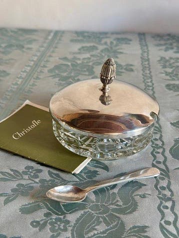 Christofle - Jampot - Verzilverd, Kristal, Verzilverd