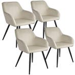 tectake Eetkamerstoel Marilyn fluweellook, zwarte stoelpoten, Huis en Inrichting, Verzenden, Nieuw