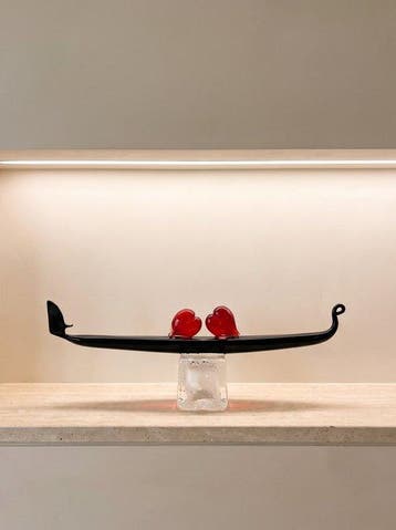 sculptuur, Gondola degli Innamorati - 23 cm - Muranoglas -