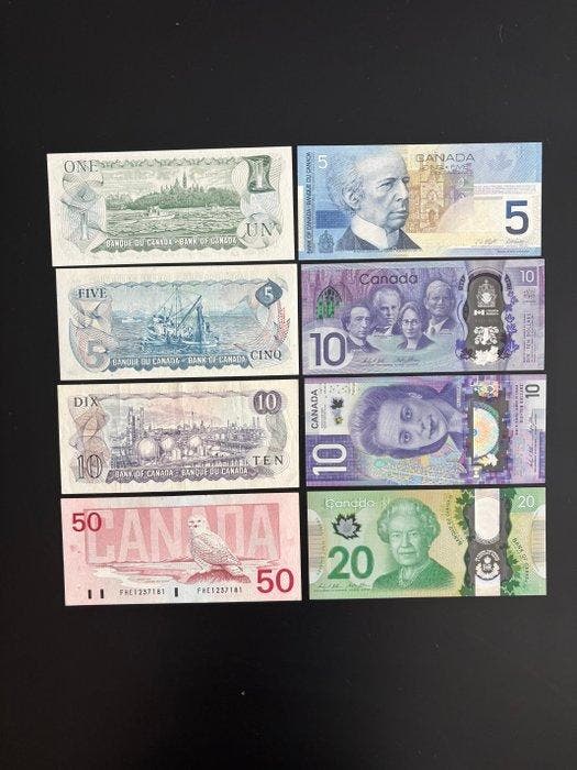 Canada. - 8 Banknotes - Various Dates (Zonder minimumprijs), Postzegels en Munten, Bankbiljetten | Europa | Niet-Eurobiljetten