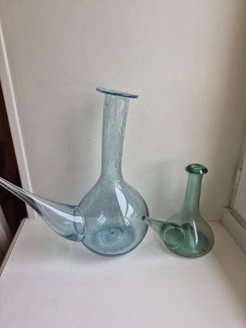 Karaf (2) - Glas - Carafe Porron, Antiek en Kunst