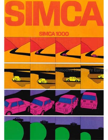 1969 SIMCA 1000 BROCHURE NEDERLANDS