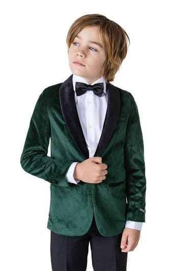 Donkergroen Velvet Blazer Jongen OppoSuits, Verzenden, Nieuw