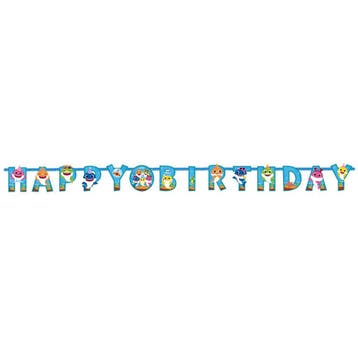 Baby Shark Letterslinger Happy Birthday 1,8m, Verzenden, Nieuw