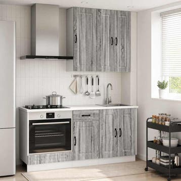 vidaXL Keukenblok KALMAR 5 st Grijs Sonoma Bewerkt hout, Verzenden