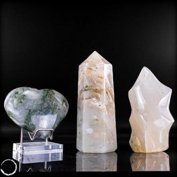 Set de quartz naturel pour jardin – Freiform, Herz et