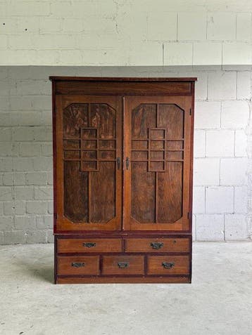 Kabinet - Hout - Japan - Japanse Taisho Deco Stac