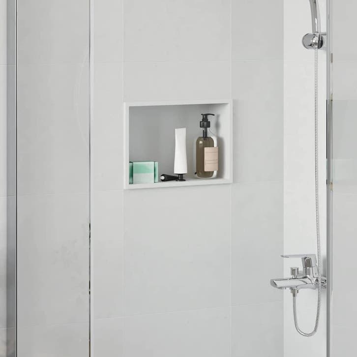 vidaXL Douche Niche Wit 30 x 20 x 9,5 cm Roestvrij staal, Bricolage & Construction, Sanitaire, Envoi