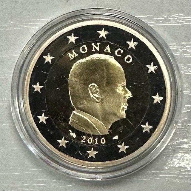 Monaco. 2 Euro 2010 Albert II Proof (Zonder minimumprijs), Timbres & Monnaies, Monnaies | Europe | Monnaies non-euro