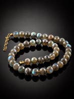 Collier de billes en labradorite de haute qualité - plaqué