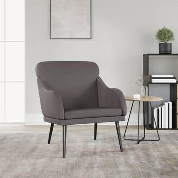 vidaXL Fauteuil 63x76x80 cm kunstleer grijs, Verzenden, Nieuw