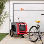 vidaXL Hondenfietstrailer oxford stof en ijzer rood en grijs, Verzenden