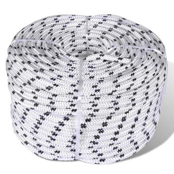 vidaXL Boottouw gevlochten 6 mm 500 m polyester wit, Verzenden
