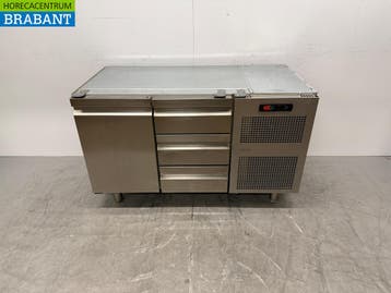 RVS Catertech Koelwerkbank 1 Deur en 3 Laden 135,5 cm 230V, Ophalen of Verzenden